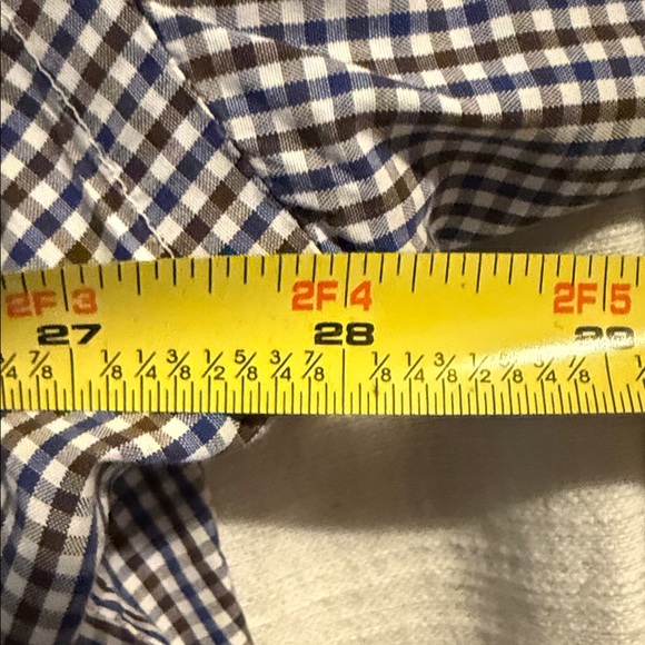 David August Men's Blue Checkered Button Down  Shirt - Picture 8 of 9